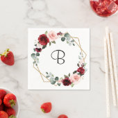 Burgundy Blush Modern Geometric Vrijgezellenfeest Servet (Insitu)