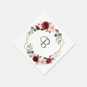 Burgundy Blush Modern Geometric Vrijgezellenfeest Servet (Hoek)