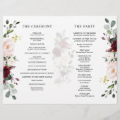Burgundy Blush Modern Geometric Wedding Programme (Achterkant)