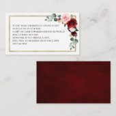 Burgundy Blush Modern Geometric Wishing well Informatiekaartje (Voorkant / Achterkant)