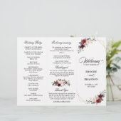 Burgundy Blush Moderne Geometrische Trouwprogramma (Staand voorkant)