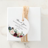 Burgundy Blush Navy Floral Wedding Bedankjes Labels (In situ)