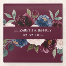 Burgundy Blush Navy Groene Bloemige Bruiloft