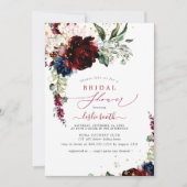 Burgundy Blush Navy H2 Peonies Vrijgezellenfeest Kaart (Voorkant)