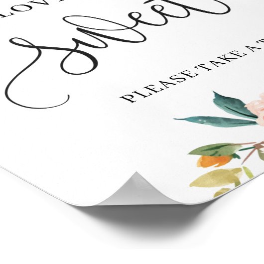 Burgundy Blush oranje bloemige liefde is zoete tek Poster (Hoek)