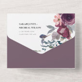 BURGUNDY BLUSH PEACH GROENE GRAY FLORAL WREATH ALL IN ONE UITNODIGING (Achterkant)