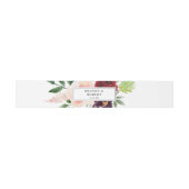 Burgundy & Blush Pink 4B Floral Uitnodigingen Wikkel (Vlak)