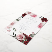 Burgundy & Blush Pink 6 Floral Gradual Party Folie Uitnodiging (Gedraaid)