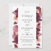 Burgundy & Blush Pink 8B Weddenschap 2 Kaart (Voorkant)