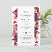 Burgundy & Blush Pink 8B Weddenschap 2 Kaart (Staand voorkant)