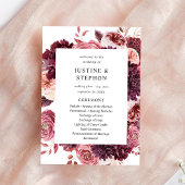 Burgundy & Blush Pink 8B Wedding Ceremony Program Kaart