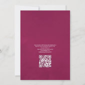Burgundy Blush Pink and Gold QR Code RSVP Weddensc Kaart (Achterkant)