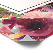 Burgundy Blush Pink Birthday Welkom Poster (Hoek)