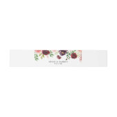 Burgundy & Blush Pink Blush 4A Floral Uitnodigingen Wikkel (Vlak)
