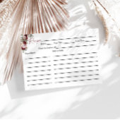 Burgundy Blush Pink Bridal Shower Recipe Card Informatiekaartje
