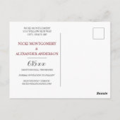 Burgundy Blush Pink Faded Fotobruiloft Opslagdatum Briefkaart (Achterkant)