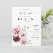 Burgundy & Blush Pink Floral 6 Ele Vrijgezellenfee Kaart (Staand voorkant)