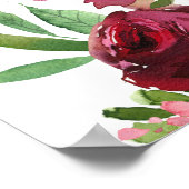 Burgundy & Blush Pink Floral Bar Sign Poster (Hoek)