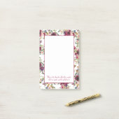 Burgundy Blush Pink Floral Christelijke Bijbelvers Post-it® Notes (Op bureau)