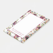Burgundy Blush Pink Floral Christelijke Bijbelvers Post-it® Notes (Schuin)