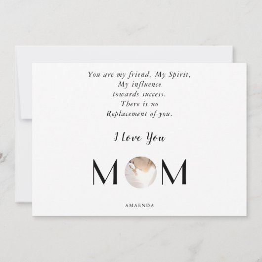 Burgundy Blush Pink Floral Foto Moederdag Kaart (Achterkant)