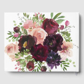 Burgundy & Blush Pink Floral Gastenboek (Achterkant)