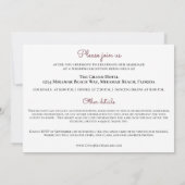 Burgundy Blush Pink Floral Gold in één huwelijk Kaart (Achterkant)