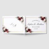 Burgundy Blush Pink Floral Greenery Wedding Gastenboek (Volledig)