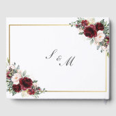 Burgundy Blush Pink Floral Greenery Wedding Gastenboek (Achterkant)