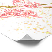 Burgundy Blush Pink Floral Quinceanera Poster (Hoek)