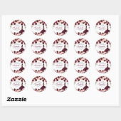 Burgundy Blush Pink Floral Quinceanera Ronde Sticker (Vel)