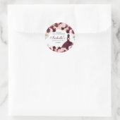 Burgundy Blush Pink Floral Quinceanera Ronde Sticker (Tas)