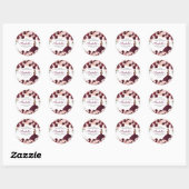 Burgundy Blush Pink Floral Quinceanera Ronde Sticker (Vel)