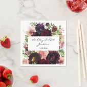 Burgundy & Blush Pink Floral Servet (Insitu)