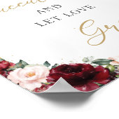 Burgundy Blush Pink Floral Succulent Love Groei Poster (Hoek)