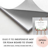 Burgundy Blush Pink Floral Unplugged Ceremony Sign Poster