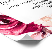 Burgundy & Blush Pink Floral Weddenschap Welkomstt Poster (Hoek)