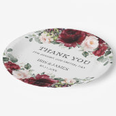 Burgundy Blush Pink Floral Wedding Shower Birthday Papieren Bordje (Gekanteld)