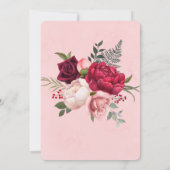 Burgundy Blush Pink Floral Wedding Shower Invites (Achterkant)