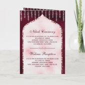 Burgundy Blush Pink Glitter Islamic Arch Weddensch (Achterkant)