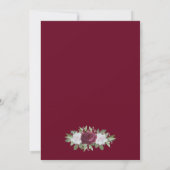 Burgundy Blush Pink Gold Bridal Shower Invitaties Kaart (Achterkant)