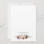 Burgundy Blush Pink Gold Floral Vrijgezellenfeest Kaart (Achterkant)