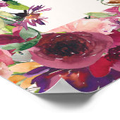 Burgundy Blush Pink Happy Birthday Party Poster (Hoek)