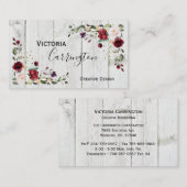 Burgundy Blush Pink Modern Visitekaartje (Voorkant / Achterkant)