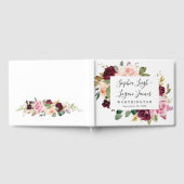 Burgundy Blush Pink Peach Gold Floral Boho Wedding Gastenboek (Volledig)