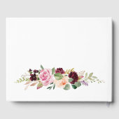 Burgundy Blush Pink Peach Gold Floral Boho Wedding Gastenboek (Achterkant)