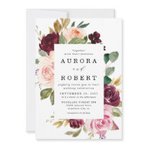 Burgundy Blush Pink Peach Gold Floral Boho Wedding