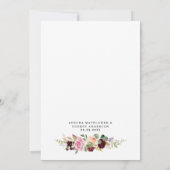 Burgundy Blush Pink Peach Gold Floral Boho Wedding Kaart (Achterkant)