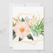 Burgundy Blush Pink Peach Gold Floral Boho Wedding Kaart (Achterkant)