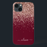 Burgundy Blush Pink Rose Gold Glitter Monogram Cas Case-Mate iPhone Case<br><div class="desc">Roos Gold - Blush roze en Bourgogne Faux Sparkle en Dripping Glitter Brushed Metal Monogram Name and Initiaal Phone. Dit maakt de perfecte liefhebbende 16 verjaardag,  bruiloft,  vrijgezellenfeest,  verjaardagsdag,  baby shower of vrijgezellenfeest voor iemand die van luxe glam en stijl houdt.</div>